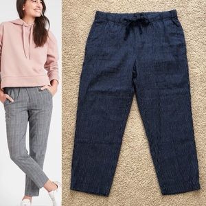 NWT Banana Republic Navy Pinstripe Pull On Pants